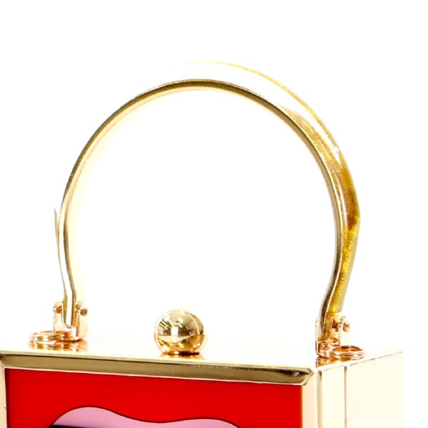 画像7: ★NewColor★レディがま口スクエアバッグ　レッド　ミニバッグ/ショルダーバッグ /肩掛けバッグ/チェーンバッグ/ポシェット/バッグ/bag (7)