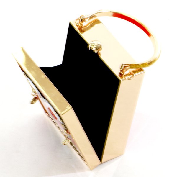 画像8: ★NewColor★レディがま口スクエアバッグ　レッド　ミニバッグ/ショルダーバッグ /肩掛けバッグ/チェーンバッグ/ポシェット/バッグ/bag (8)