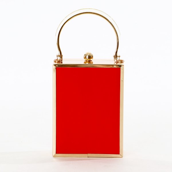 画像5: ★NewColor★レディがま口スクエアバッグ　レッド　ミニバッグ/ショルダーバッグ /肩掛けバッグ/チェーンバッグ/ポシェット/バッグ/bag (5)