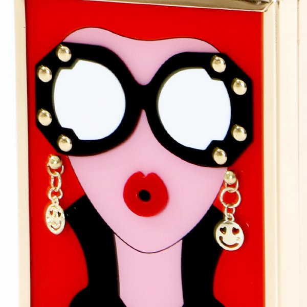 画像6: ★NewColor★レディがま口スクエアバッグ　レッド　ミニバッグ/ショルダーバッグ /肩掛けバッグ/チェーンバッグ/ポシェット/バッグ/bag (6)