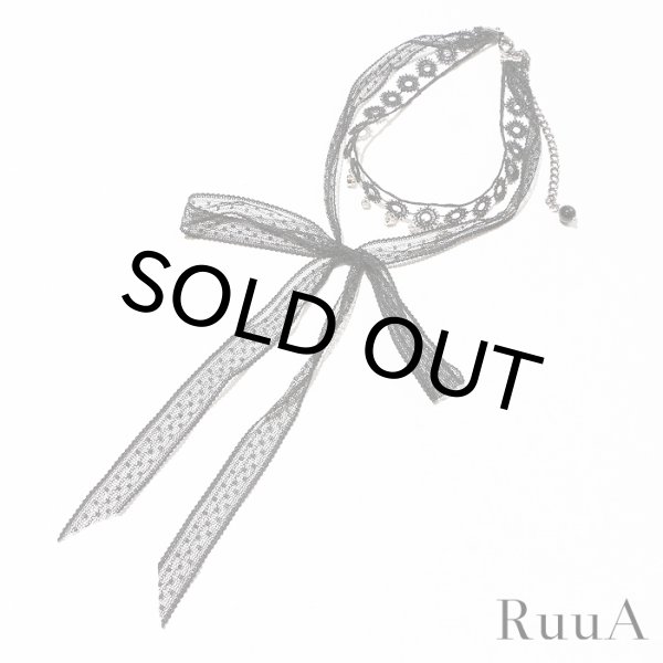 画像3: リボンレース2連チョーカー/レースチョーカー/リボンチョーカー/ネックレス (3)