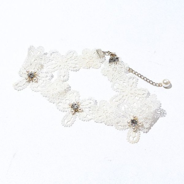 画像5: フラワーレースチョーカー　/リボンチョーカー/リボンネックレス/チョーカー/ネックレス (5)