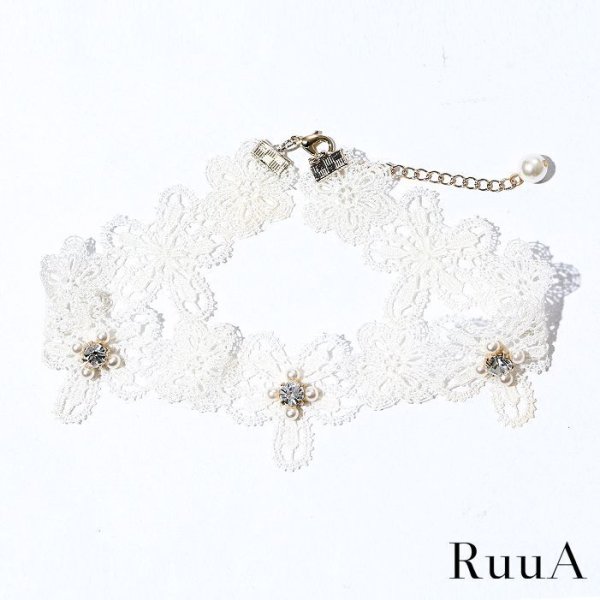 画像4: フラワーレースチョーカー　/リボンチョーカー/リボンネックレス/チョーカー/ネックレス (4)