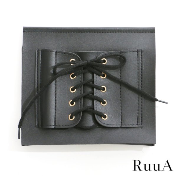 画像3: レースアップ スクエア ショルダーバッグ ブラック /ミニバッグ/ショルダーバッグ /肩掛けバッグ/レースアップ/バッグ/ポシェット/bag/スピンドル (3)