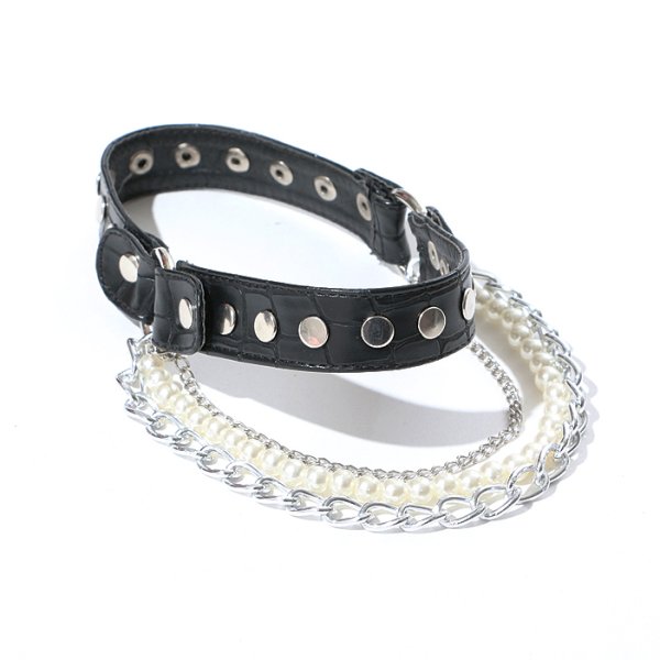 画像9: パール＆チェーン付型押しレースアップブーツ  ブーツ/レースアップブーツ/型押しブーツ (9)