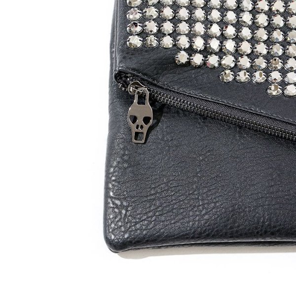 画像5: ポイントスカルミラースタッズショルダーバッグ/ショルダーバッグ/クラッチバッグ/スタッズバッグ/ポシェット/bag (5)