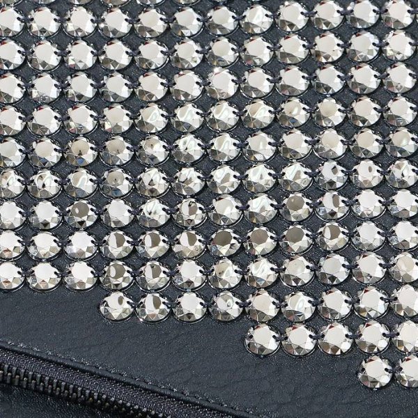 画像6: ポイントスカルミラースタッズショルダーバッグ/ショルダーバッグ/クラッチバッグ/スタッズバッグ/ポシェット/bag (6)