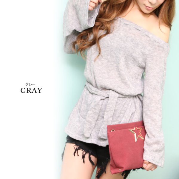 画像7: オフショルベルスリーブチュニック　オフショル/チュニック (7)