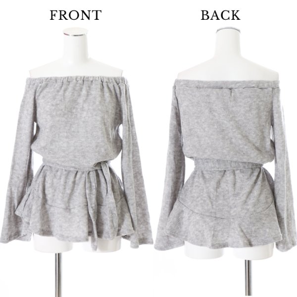 画像3: オフショルベルスリーブチュニック　オフショル/チュニック (3)