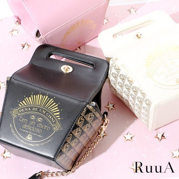 画像8: FLAPPERケーキボックスショルダーバッグ ブラック ミニバッグ/ショルダーバッグ /肩掛けバッグ/チェーンバッグ/バッグ/ポシェット/bag (8)