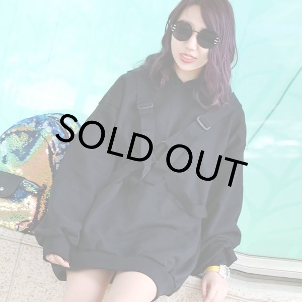 画像10: ハーネスパーカー/パラシュートパーカー/ブラックフーディ/パーカー/フーディー/プルオーバー/フードパーカー (10)