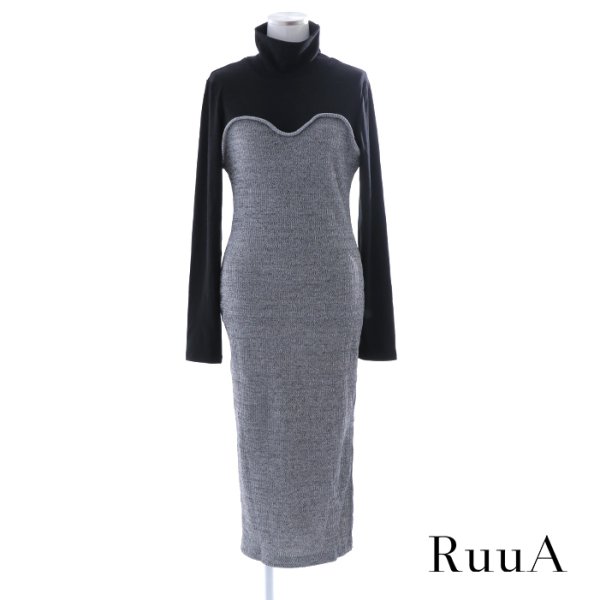 画像3: 切り替えニットワンピース/ニット/ワンピースワンピース/ sweet系 / ドレス/ レイヤード/ 重ね着風 (3)