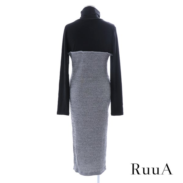 画像4: 切り替えニットワンピース/ニット/ワンピースワンピース/ sweet系 / ドレス/ レイヤード/ 重ね着風 (4)