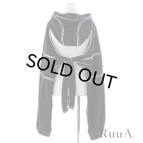 画像4: ショートフーディ/女性用パーカー/クロップヒップホップセーター (4)