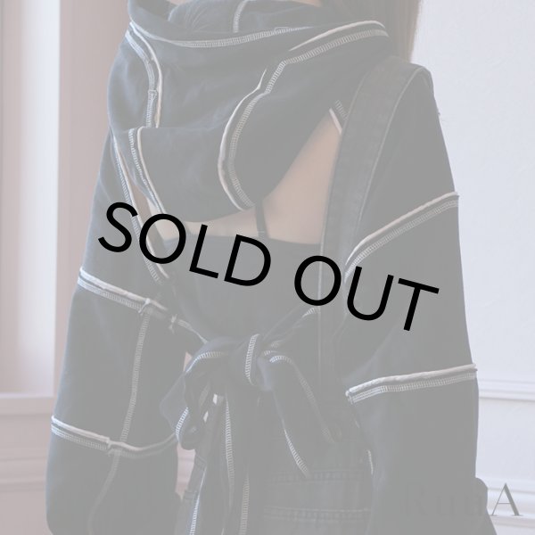 画像6: ショートフーディ/女性用パーカー/クロップヒップホップセーター (6)