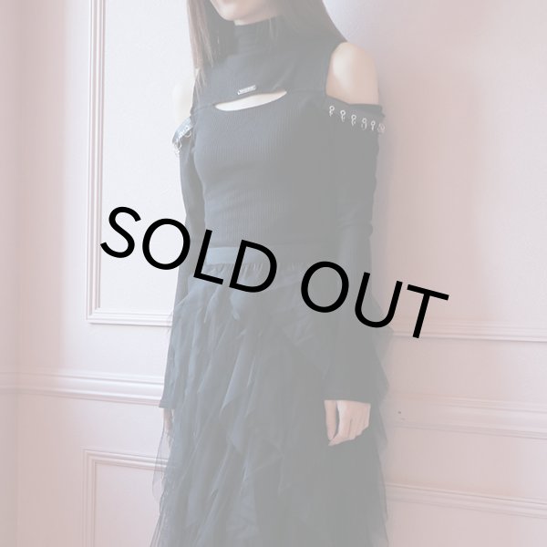 画像5: カットアウトニット/カットアウト/ニット/y2kプルオーバー (5)