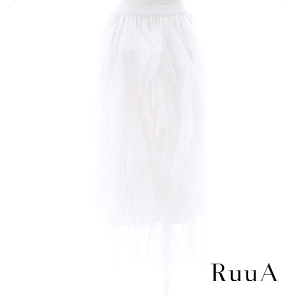 画像3: チュールケーキスカート（ホワイト）/チュールスカート (3)