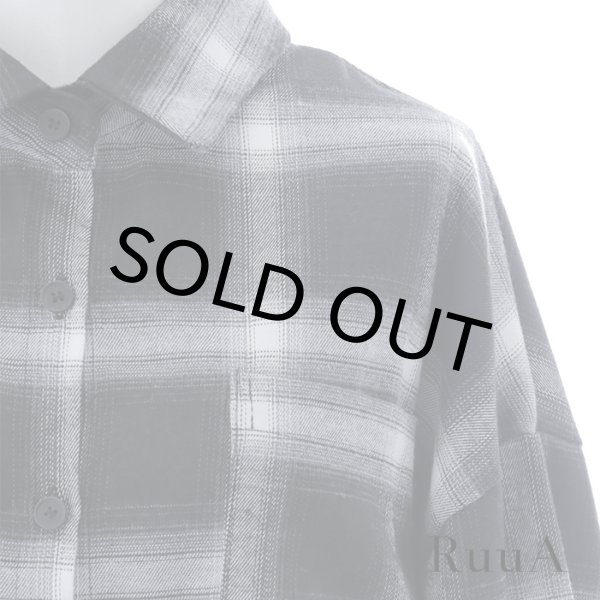 画像8: オーバーサイズチェック柄シャツ/長袖/シャツ/ビックシャツ (8)