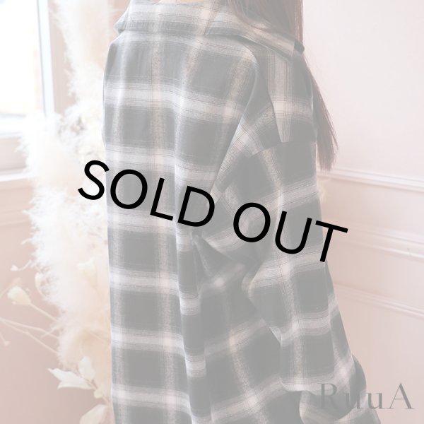 画像3: オーバーサイズチェック柄シャツ/長袖/シャツ/ビックシャツ (3)