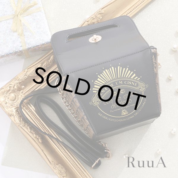 画像2: FLAPPERケーキボックスショルダーバッグ　ブラック　ミニバッグ/ショルダーバッグ /肩掛けバッグ/チェーンバッグ/バッグ/ポシェット/bag (2)