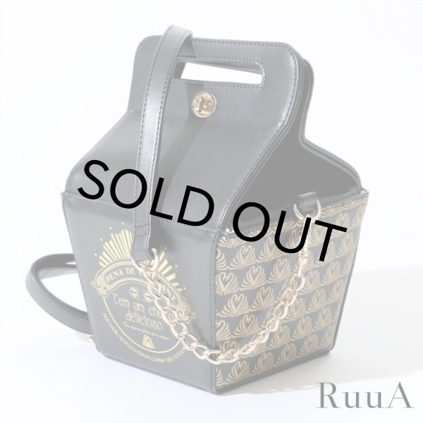 画像3: FLAPPERケーキボックスショルダーバッグ　ブラック　ミニバッグ/ショルダーバッグ /肩掛けバッグ/チェーンバッグ/バッグ/ポシェット/bag (3)