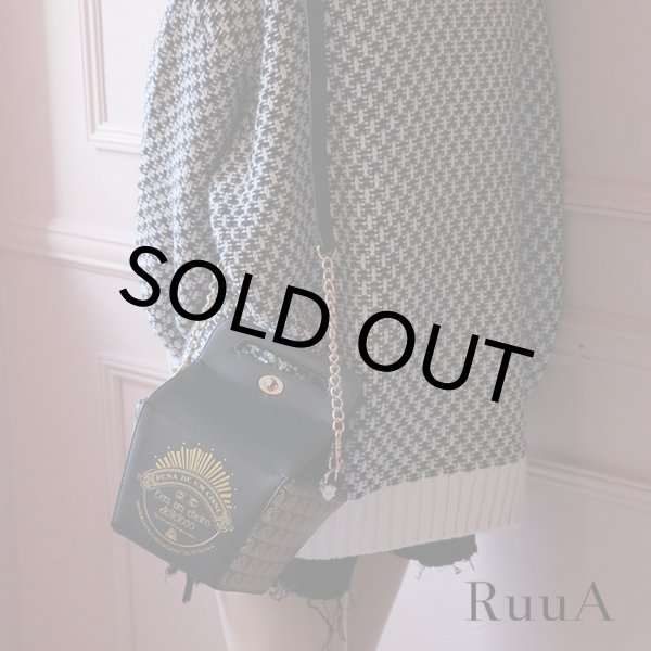 画像1: FLAPPERケーキボックスショルダーバッグ　ブラック　ミニバッグ/ショルダーバッグ /肩掛けバッグ/チェーンバッグ/バッグ/ポシェット/bag (1)