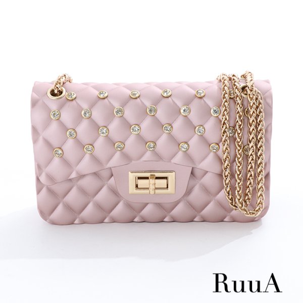 画像3: キルティングビジューバッグ　レディースショルダーバッグ/ポシェット/bag/デイリーバッグ/斜め掛けバッグ/ミニサイズ/PVCシリコンショルダーバッグ (3)