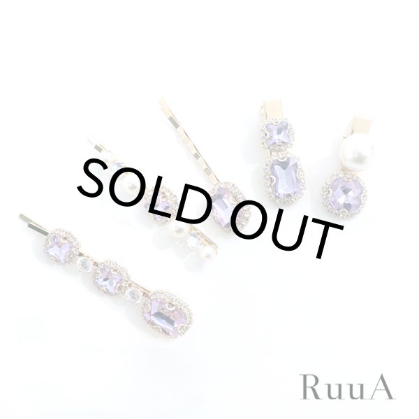 画像3: ビジューヘアピン＆クリップ（５個セット）　/ヘアクリップ/ヘアピン/ヘアアクセサリー (3)