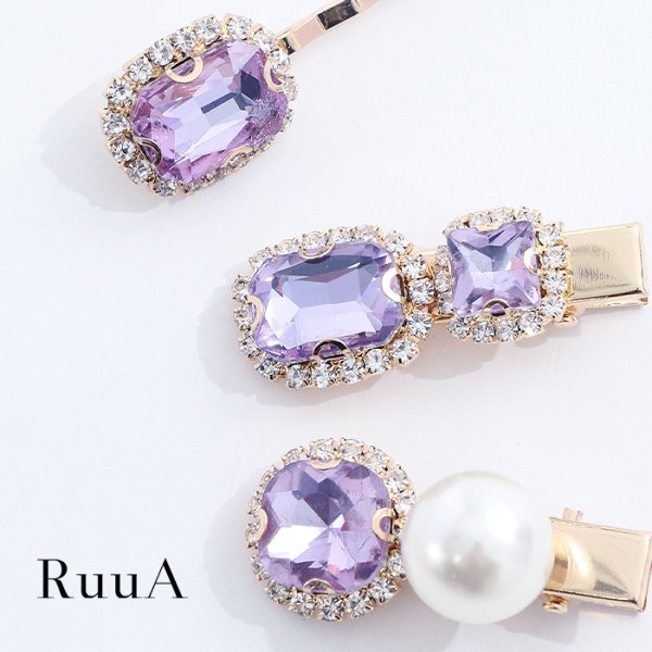 画像4: ビジューヘアピン＆クリップ（５個セット）　/ヘアクリップ/ヘアピン/ヘアアクセサリー (4)