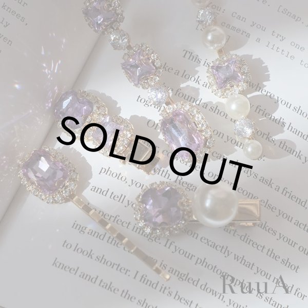 画像2: ビジューヘアピン＆クリップ（５個セット）　/ヘアクリップ/ヘアピン/ヘアアクセサリー (2)