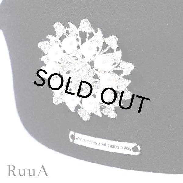 画像5: パールブローチ付ベレー帽　/帽子/キャップ/ニット帽/ベレー帽 (5)