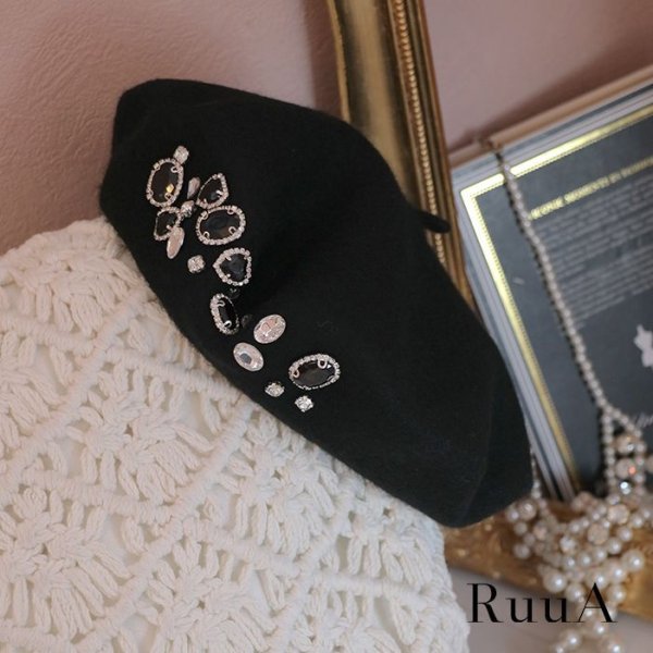 画像5: ビジューベレー帽　帽子/ベレー帽/ (5)