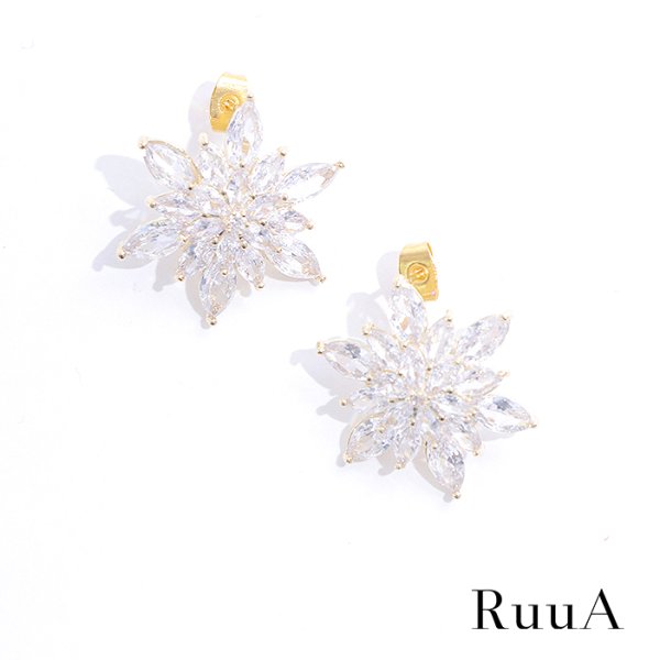 画像2: フラワーモチーフピアス (2)