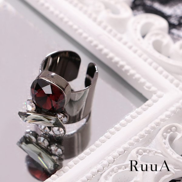 画像2: ポイントレッドストーンリング/ストーンリング/デザインリング/リング/指輪 (2)
