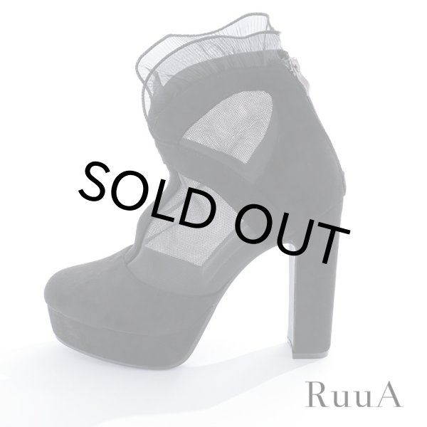 画像4: レースフリル シースルー厚底パンプス　/厚底サンダル/厚底パンプス/シースルー (4)