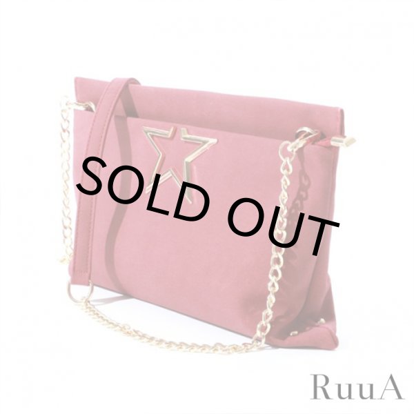 画像2: スウェードタッチスター2WAYショルダーバッグ　ワインレッド /ショルダーバッグ/クラッチバッグ/チェーンバッグ/肩掛けバッグ/ポシェット/bag (2)