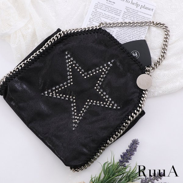 画像8: スタースタッズレザーショルダーバッグ/ハンドバッグ/ショルダーバッグ/スタッズバッグ/チェーンバッグ/ポシェット/bag (8)