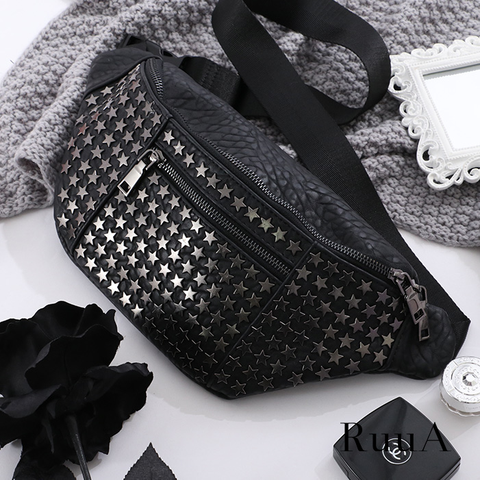 スタースタッズショルダーバッグ /スタッズバッグ/ウェストバッグ/ショルダーバッグ/斜めがけバッグ/bag RuuA